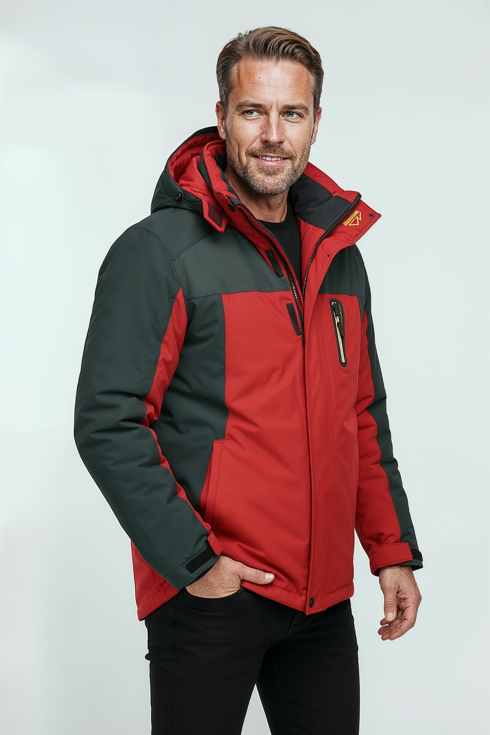 Vinterjakke Herre | Vandtæt Softshell Hætte - Rød 2/0