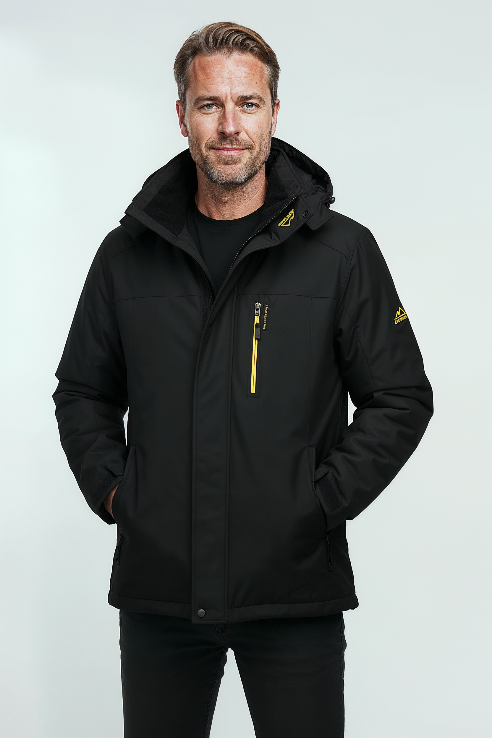 Vinterjakke Herre | Vandtæt Softshell Hætte - Sort 2/0