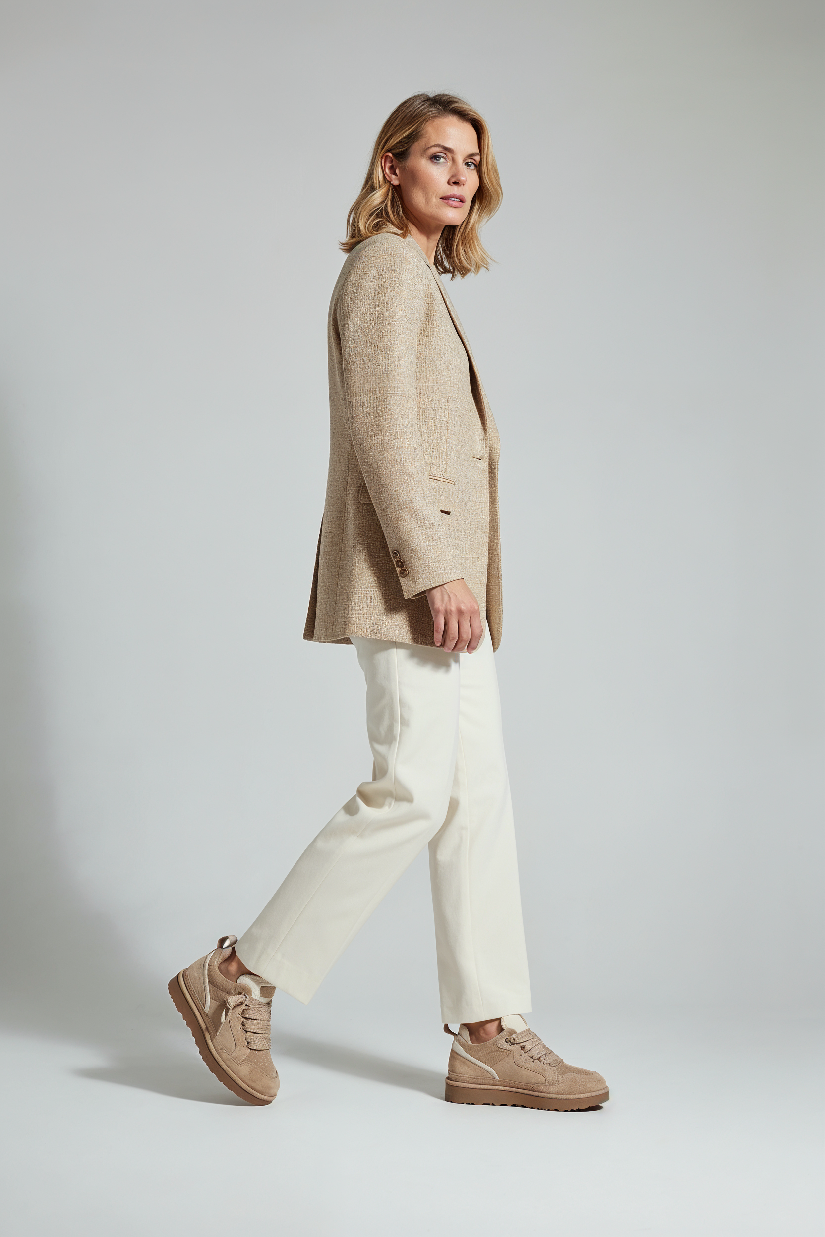 Vinterstøvler Dame | Foret med Bred Pasform og Profilsål - Støvet Beige 2/0